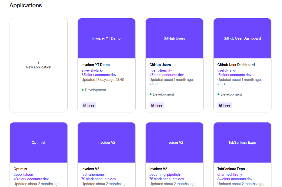 Clerk dashboard